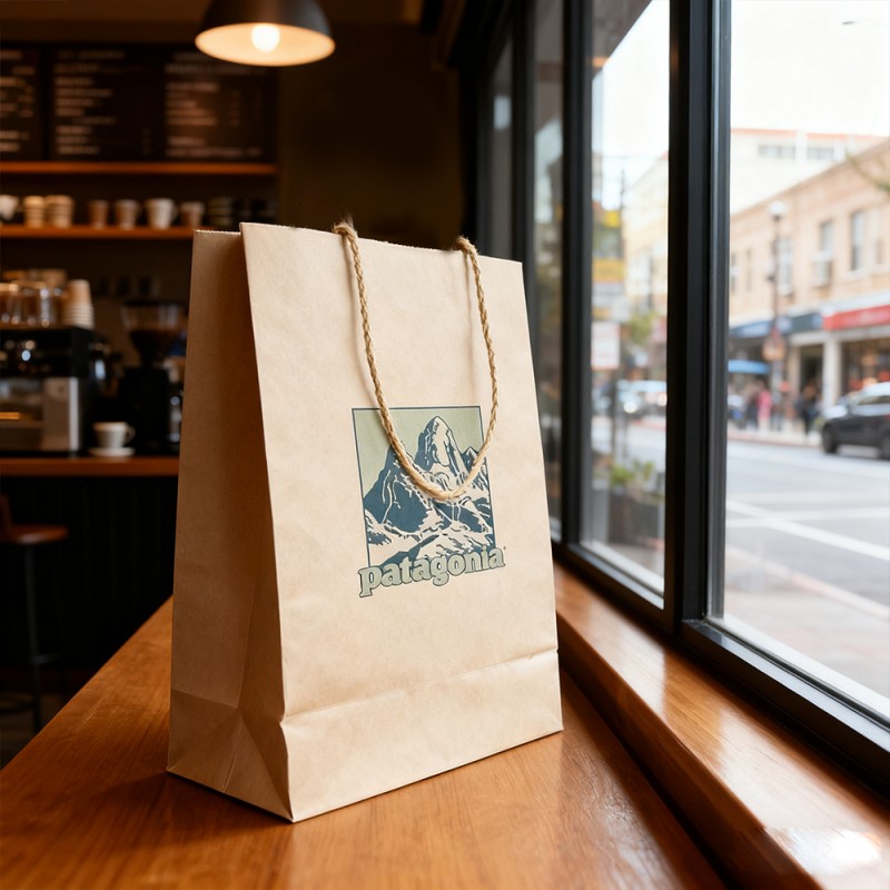 Torba na prezenty z papieru pakowego z papierową liną